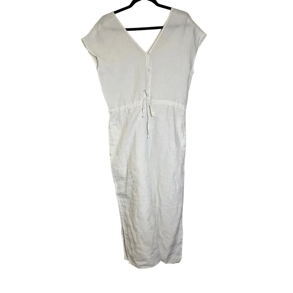 Cloth & Stone Linen Jumpsuit Drawstring Waist Casual White XS‎